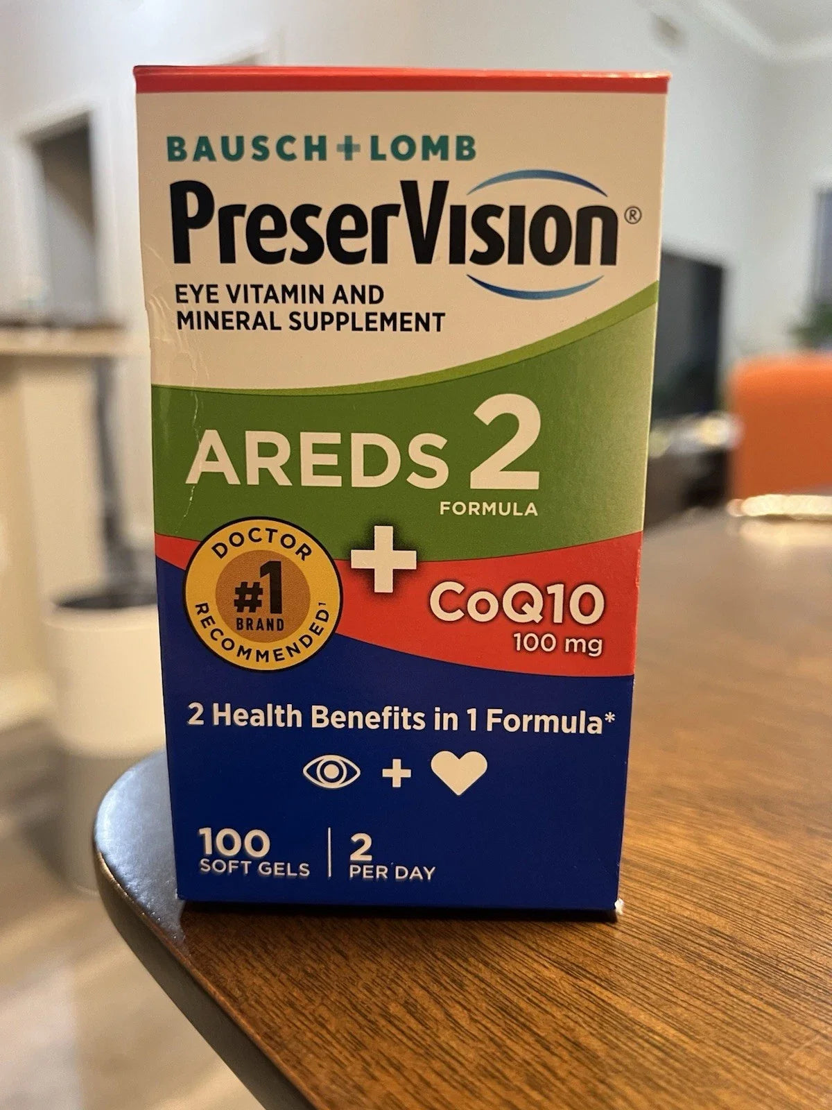 Bausch + Lomb PreserVision AREDS 2 Eye Vitamins 100 Softgels | Eye Health Supplement