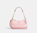 COACH Teri Shoulder Bag Signature Canvas Gold/Powder Pink CAL51 New